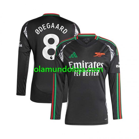 Camisola Arsenal Martin Odegaard 8 Homem Equipamento Segundo 2024-2025 Manga Comprida